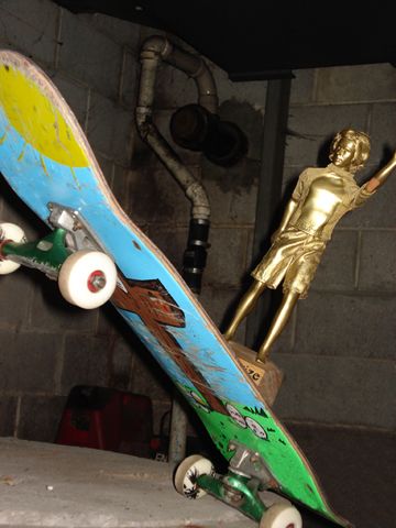 A Photo showing the Brobel is ok...and riding a Quality Conscience Skateboard product.